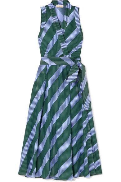 Tory Burch Overprinted Wrap Dress in Blue | Lyst Australia