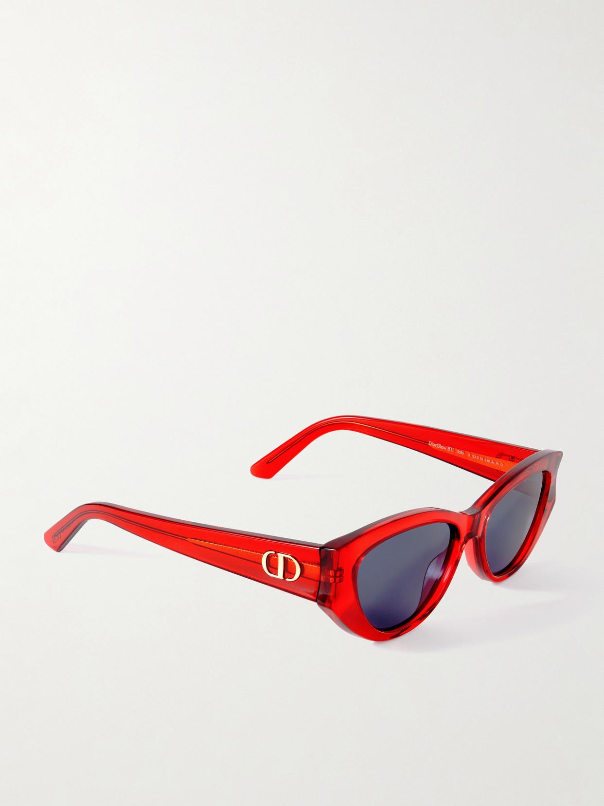 Dior DIORGLOW B1I 35B0 Cat Eye Sunglasses - Red/Blue Dior® DIORGLOW B1I Oval Sunglasses - EuroOptica main image 4
