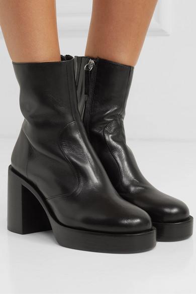 Simon Miller Low Raid Leather Platform Ankle Boots in Black | Lyst
