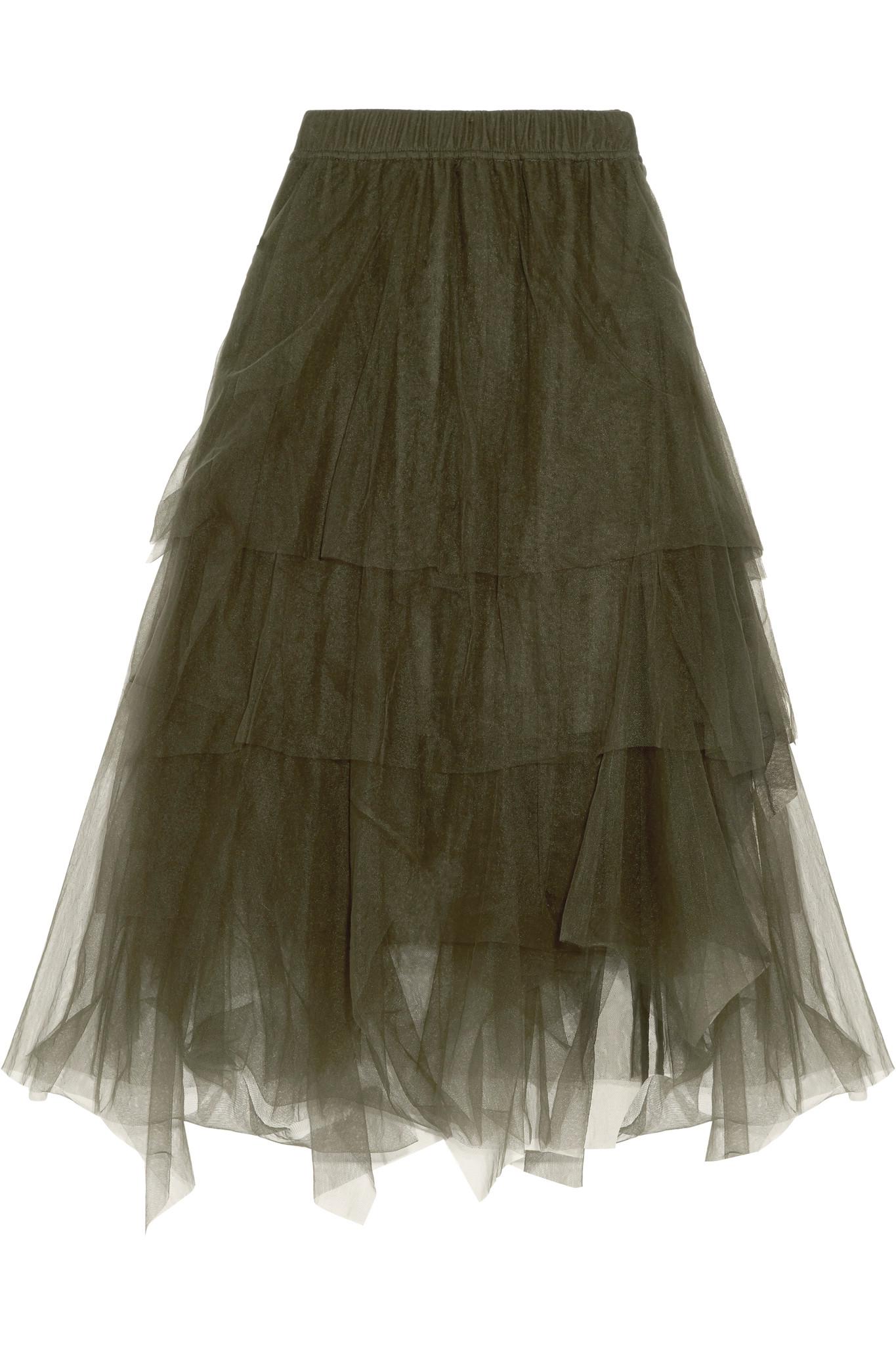 brunello cucinelli tulle skirt
