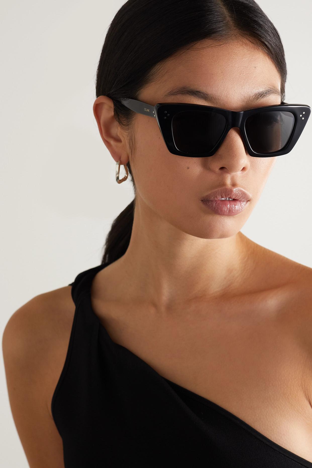 Celine Cat-eye Acetate Sunglasses in Black | Lyst UK