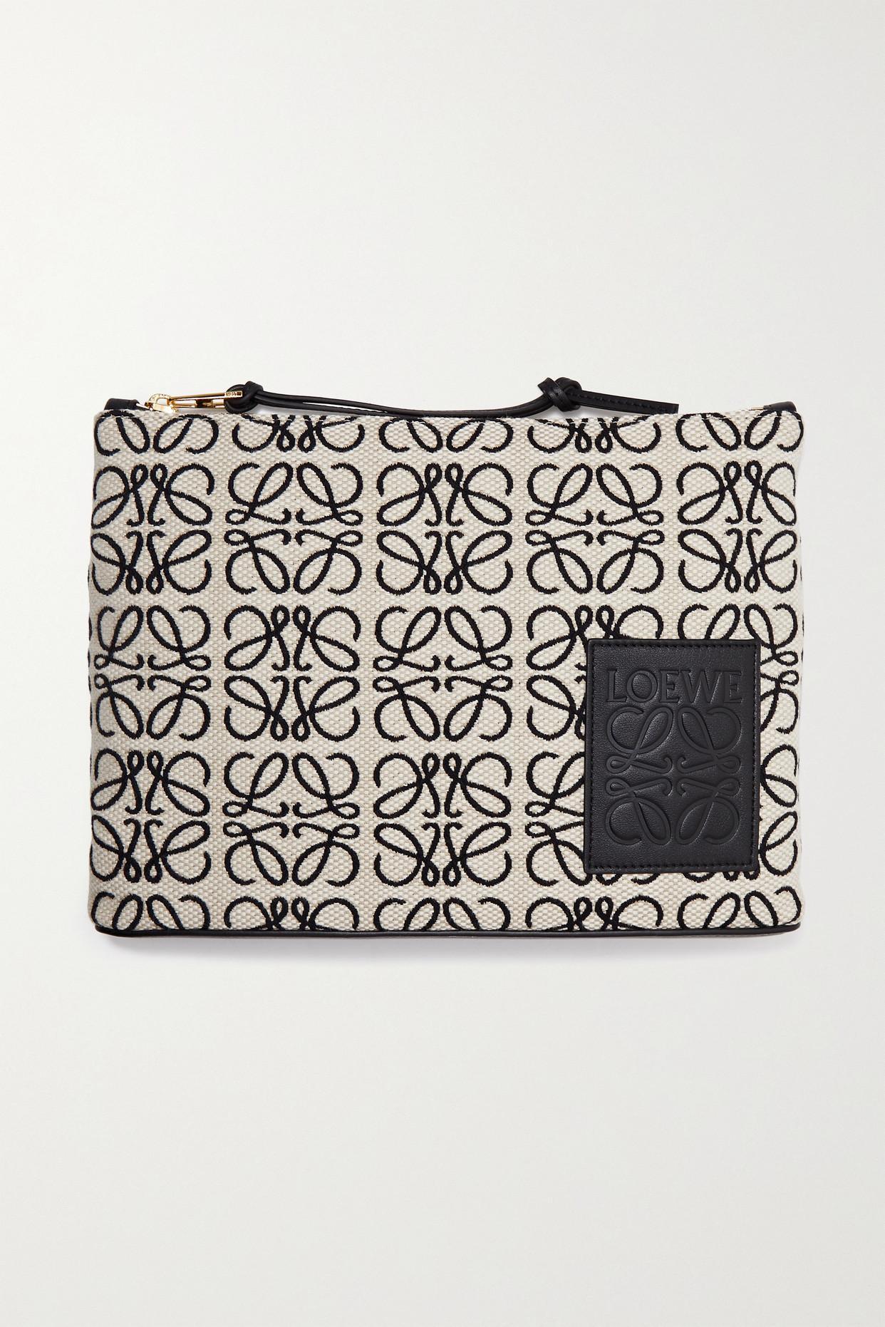 Loewe + Joe Brainard Anagram Leather-trimmed Canvas-jacquard ...