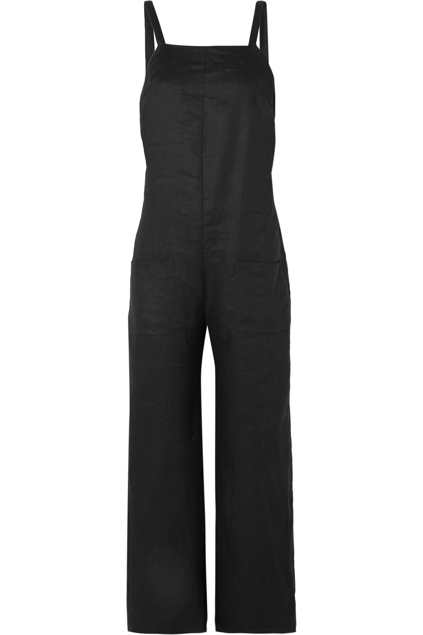 Matin Linen Overalls in Black | Lyst