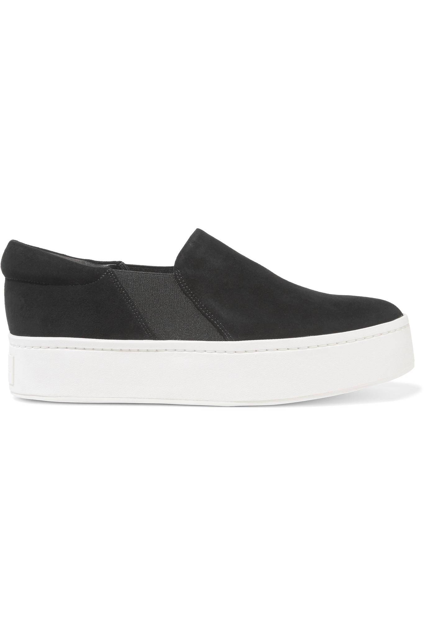Vince Warren Suede Slipon Sneakers in Black Lyst
