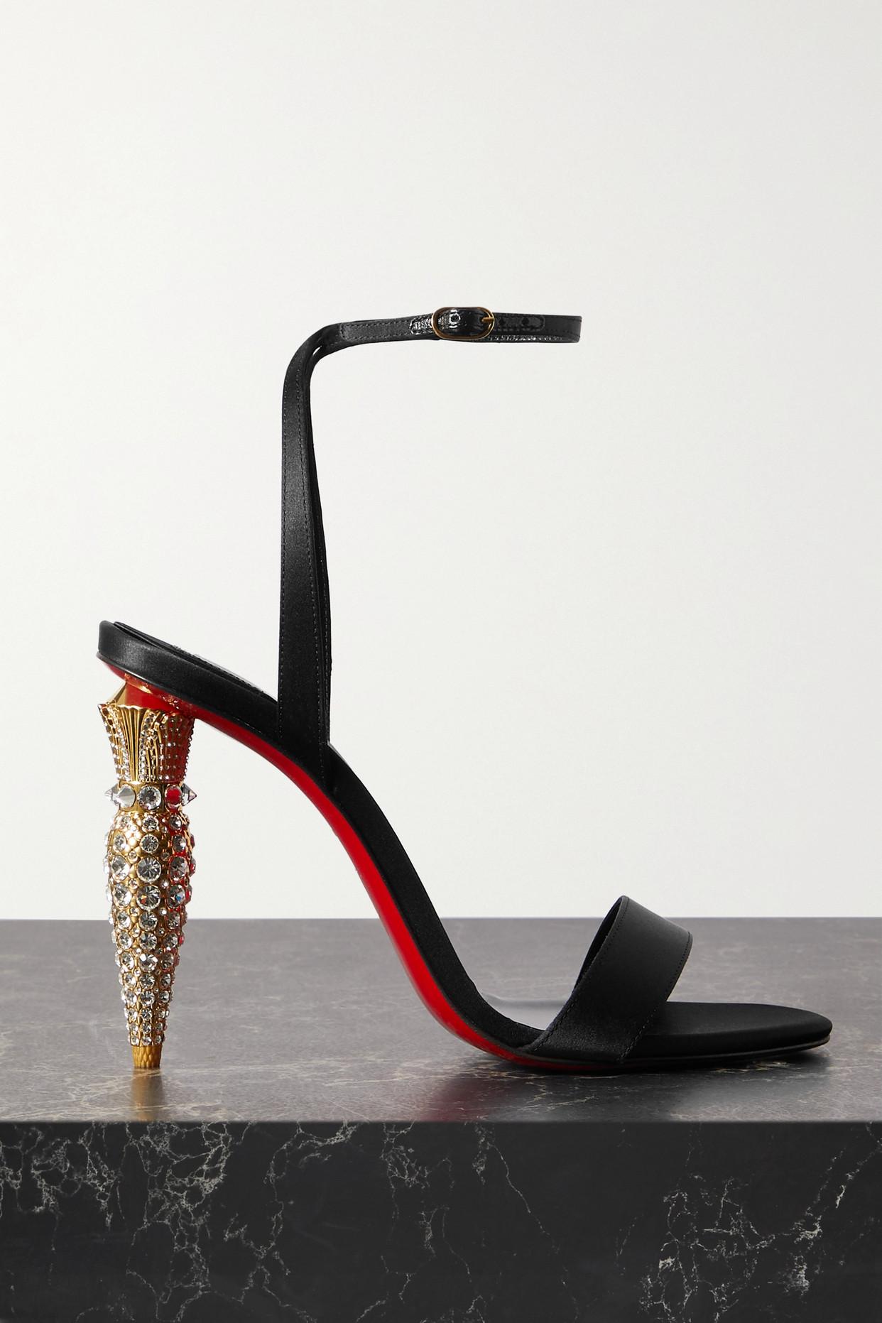 Christian Louboutin Lipstrass Queen 100 Crystalembellished Satin Pumps