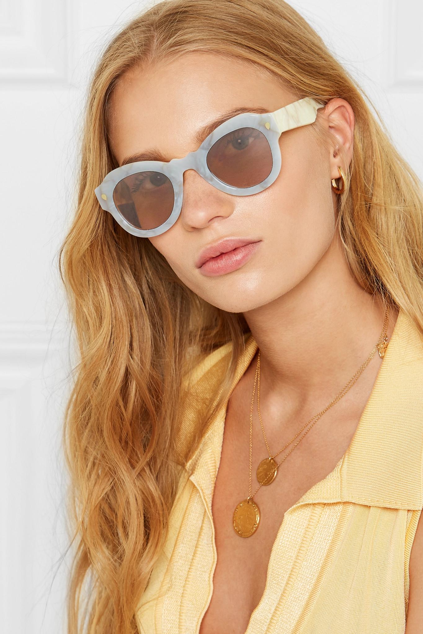 Lucy Fly Round-frame Acetate Sunglasses in Blue | Lyst