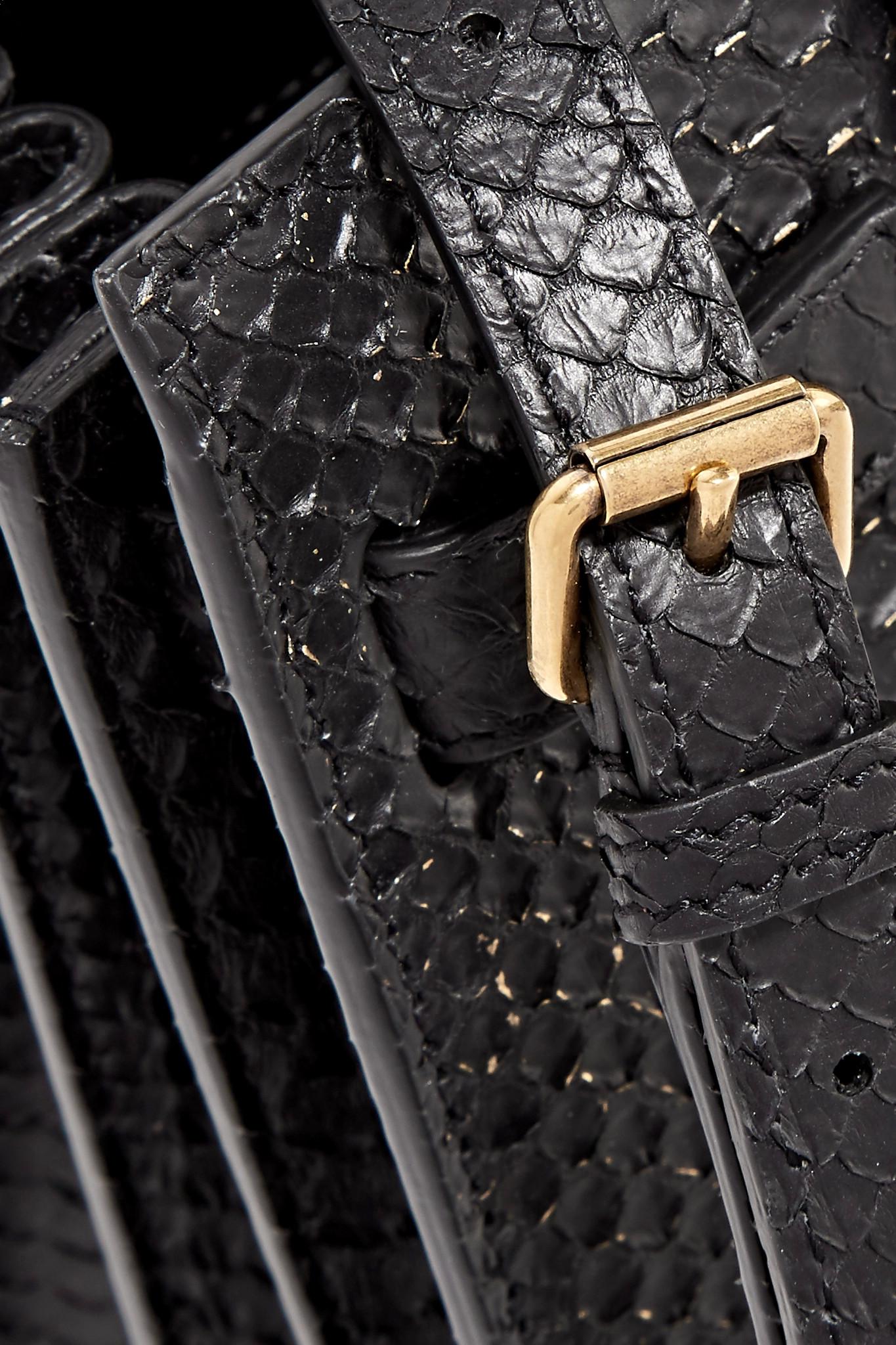 Saint Laurent Nano Sac de Jour crocodile-effect Tote Bag - Black