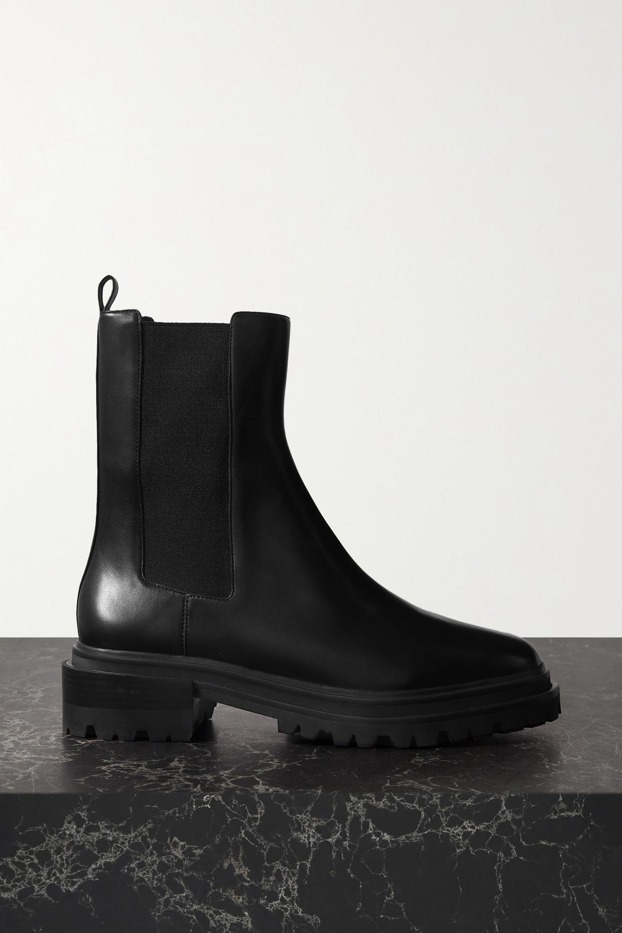 Porte & Paire Leather Chelsea Boots in Black | Lyst