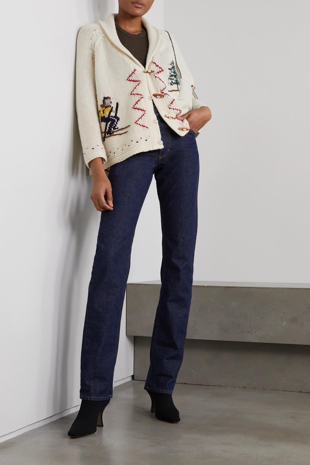 The Great The Ski Lodge Embroidered Jacquard-knit Alpaca-blend Cardigan in  Natural | Lyst