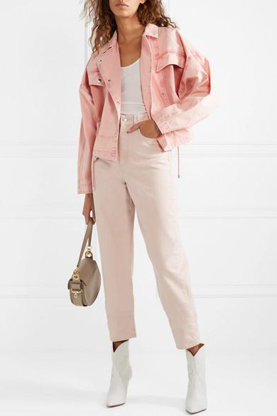 Marant Thalia Mesh-paneled Denim Jacket Pastel Pink (Pink) -