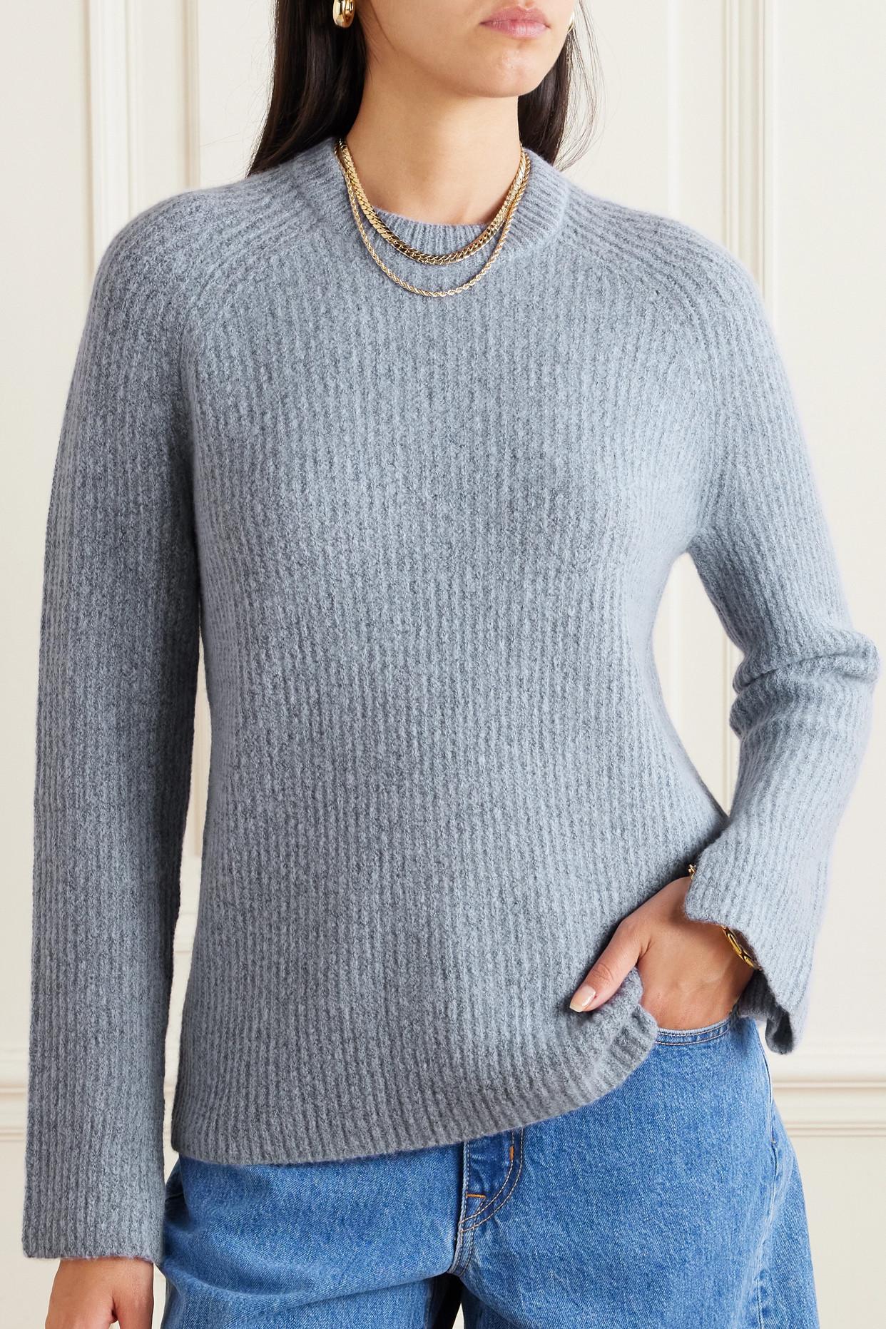 James Perse Ribbed Cashmere Sweater in Blue | Lyst