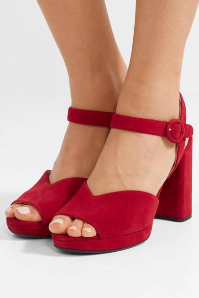 prada red platform sandals