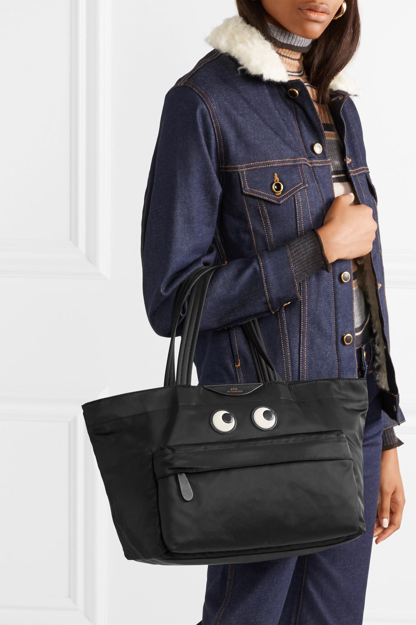Anya Hindmarch Synthetic Eyes Large Tote in Black | Lyst