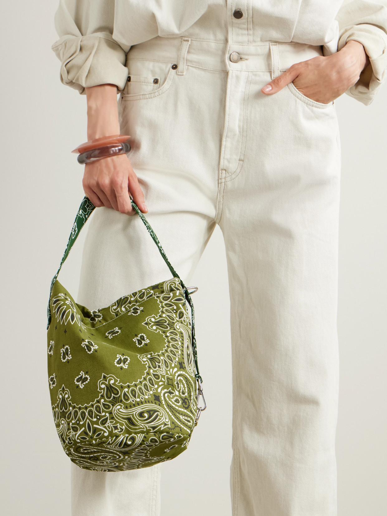 Call it By Your Name Sac Seau Printed Cotton Tote in Green | Lyst