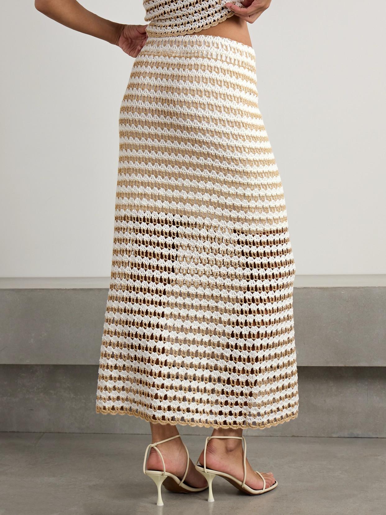 【Zimmermann】Tallow llic crocheted cotton-blend midi zimmermann-Ivory-Tallow-