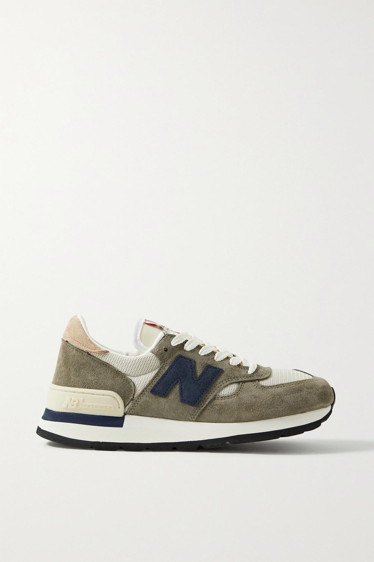 New Balance M990v1 Suede And Mesh Sneakers in Green | Lyst