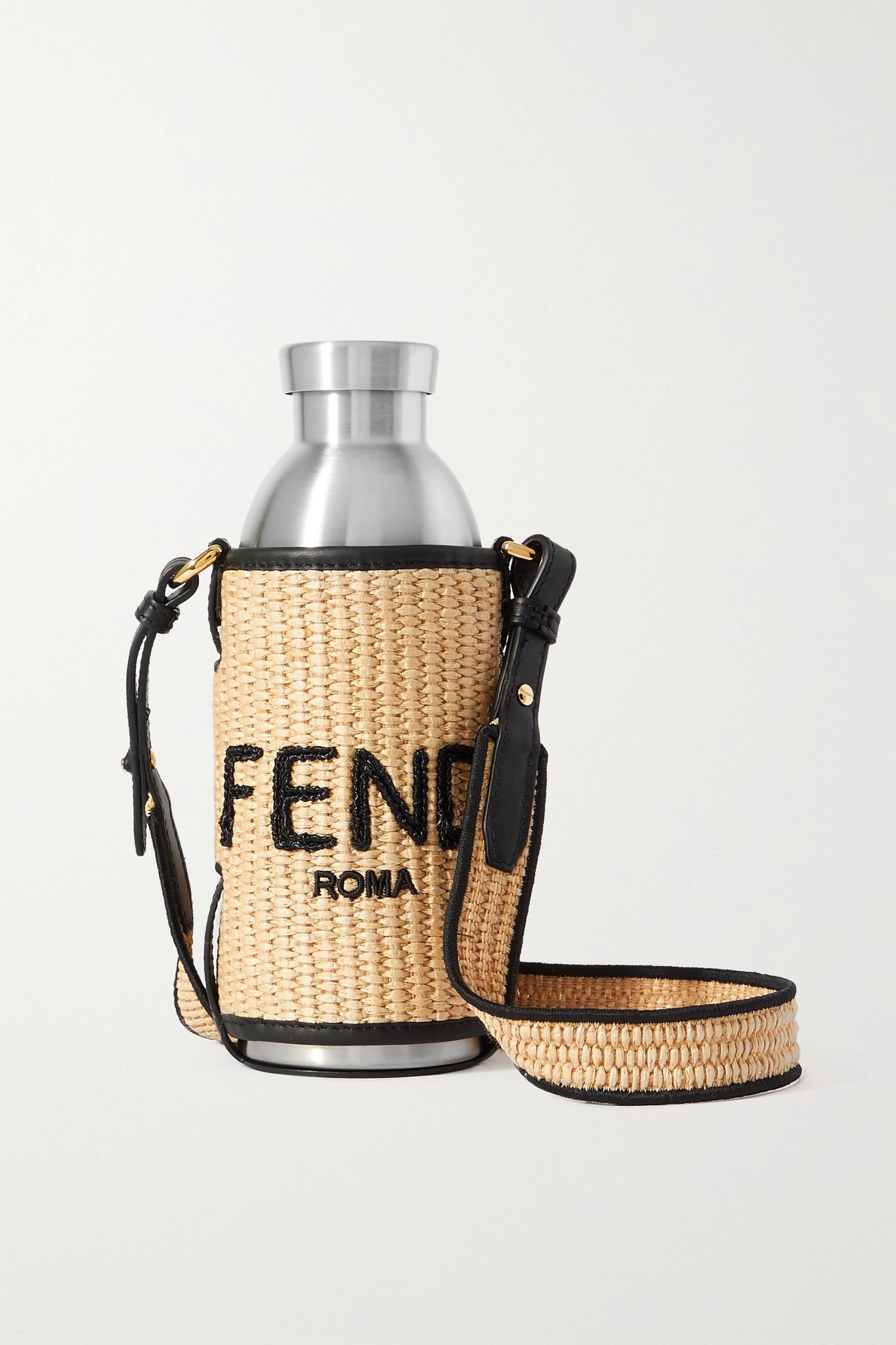 Fendi Stainless Steel Water Bottle And Leather Holder | Lyst