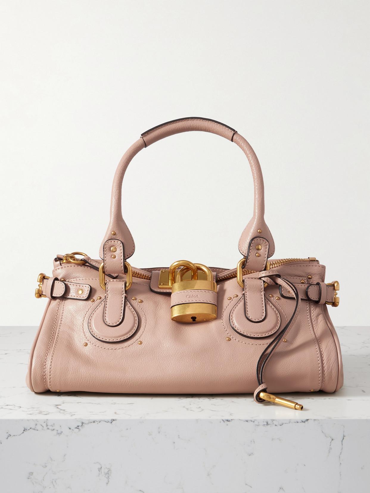 Chloé Paddington Embellished Leather Tote in Pink | Lyst