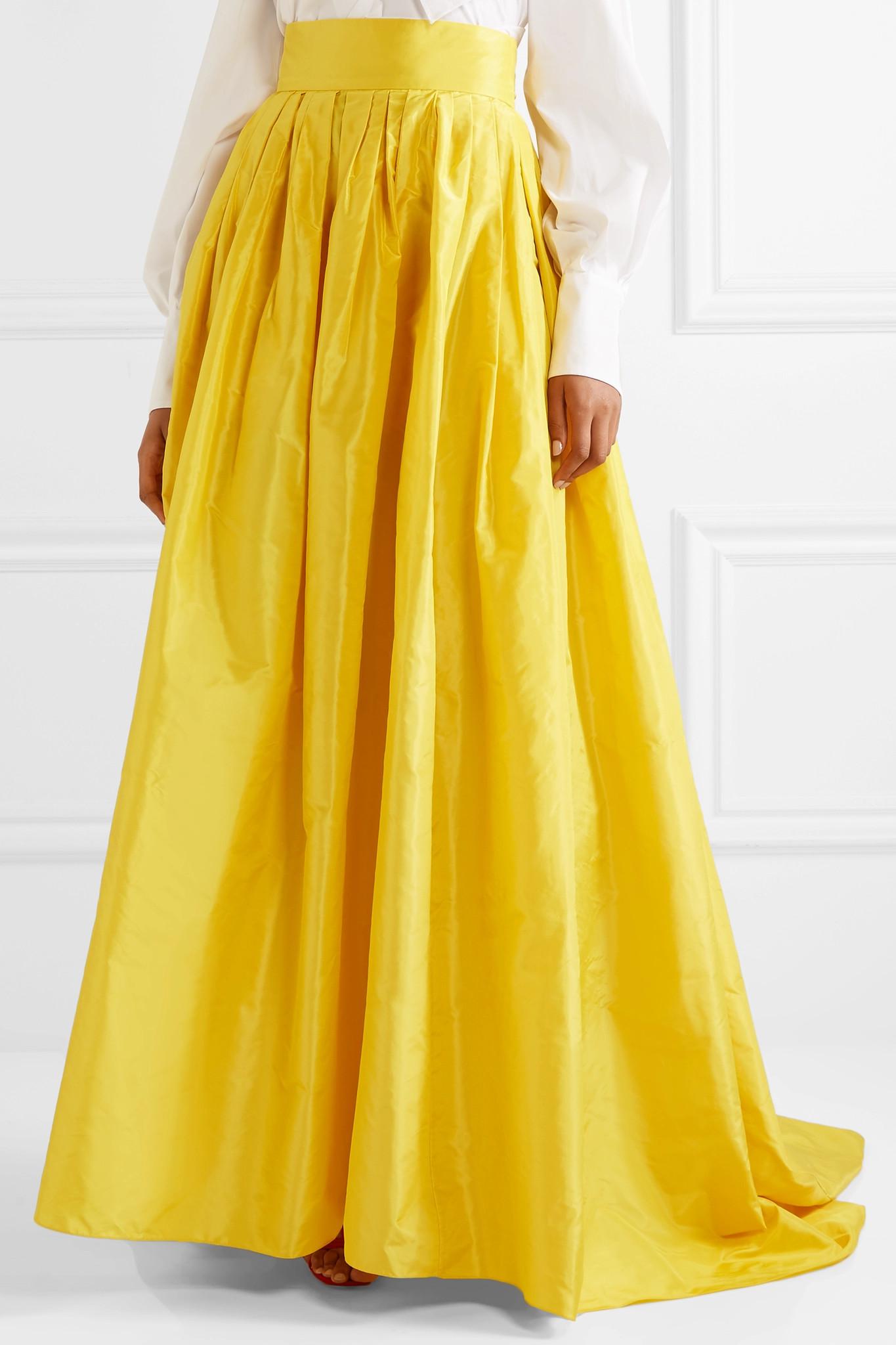 Silk maxi shop skirt yellow