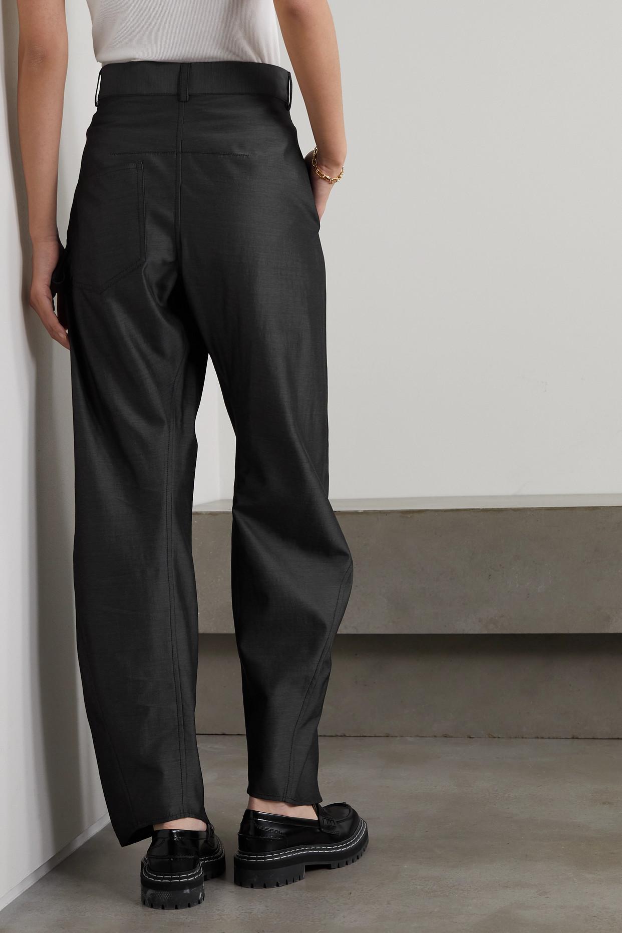 JW Anderson Twisted Workwear Crepe Wide-leg Pants in Black | Lyst