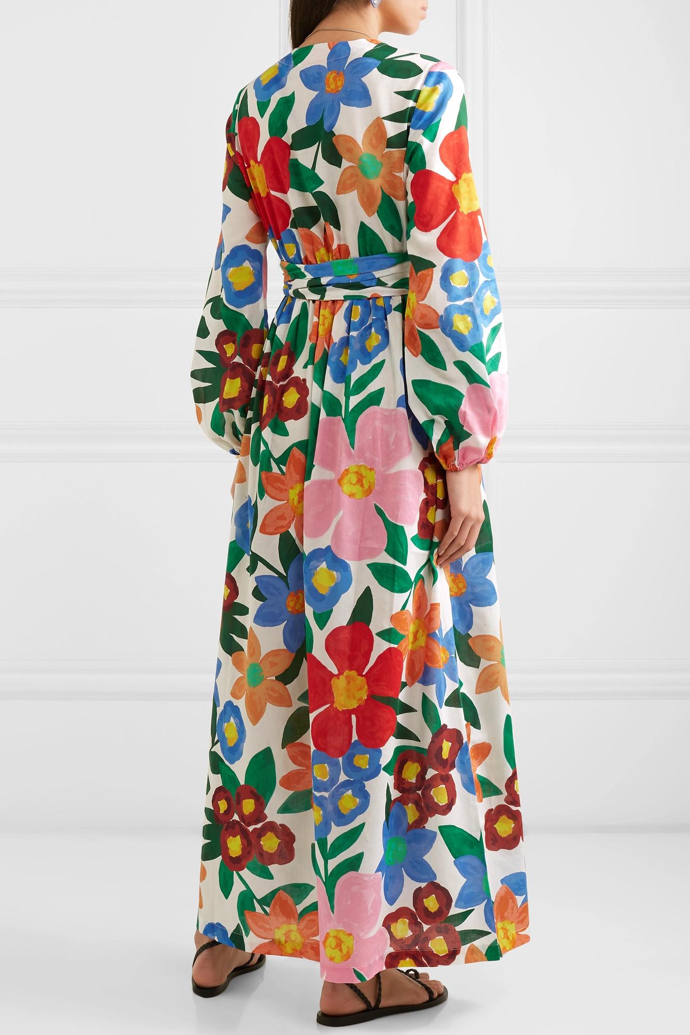 Mara Hoffman Cotton Luna Floral-print V-neck Maxi Dress - Lyst