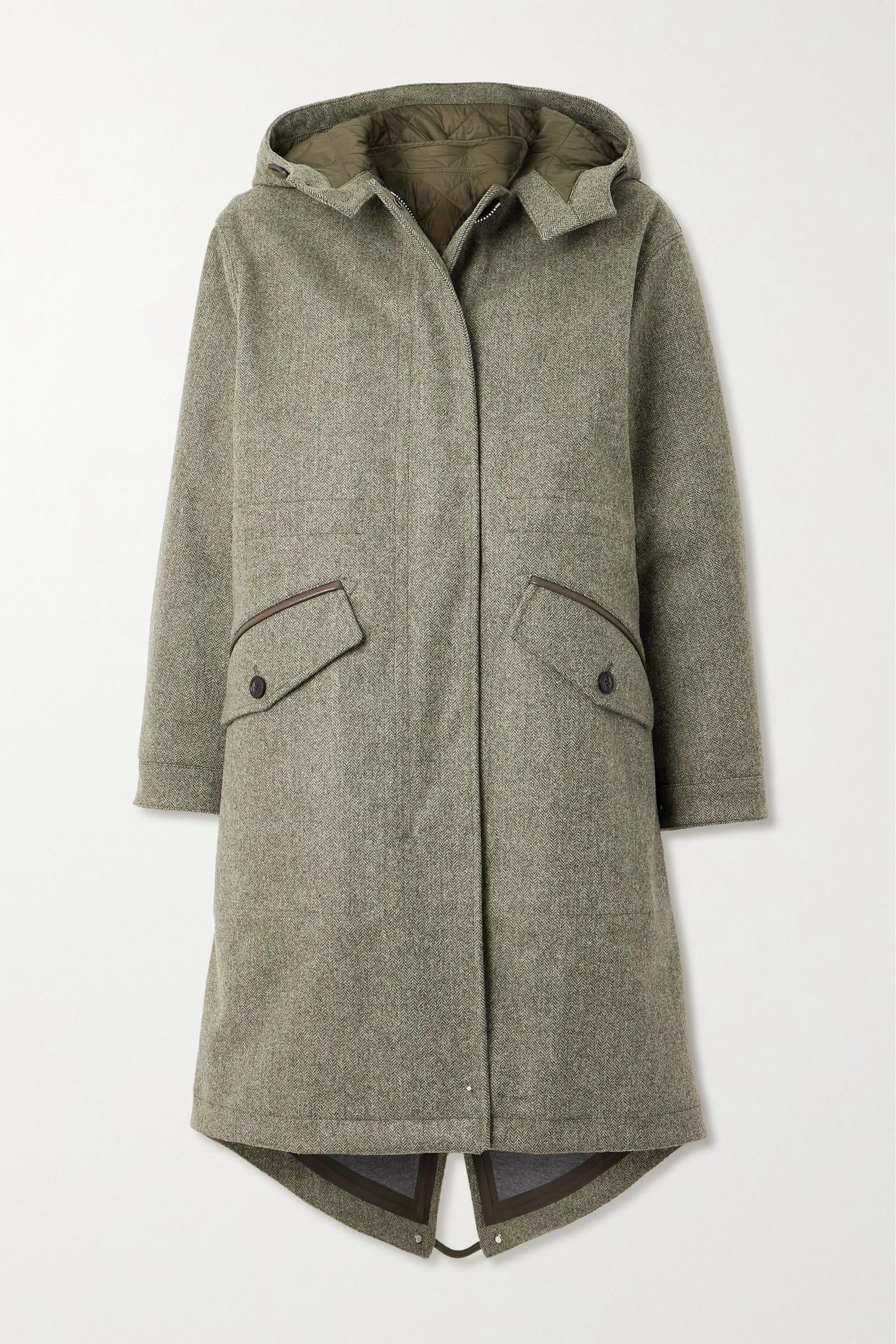 James Purdey Sons Ridge Convertible Hooded Herringbone Wool And