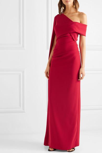 Ruched Stretch-crepe Gown ...