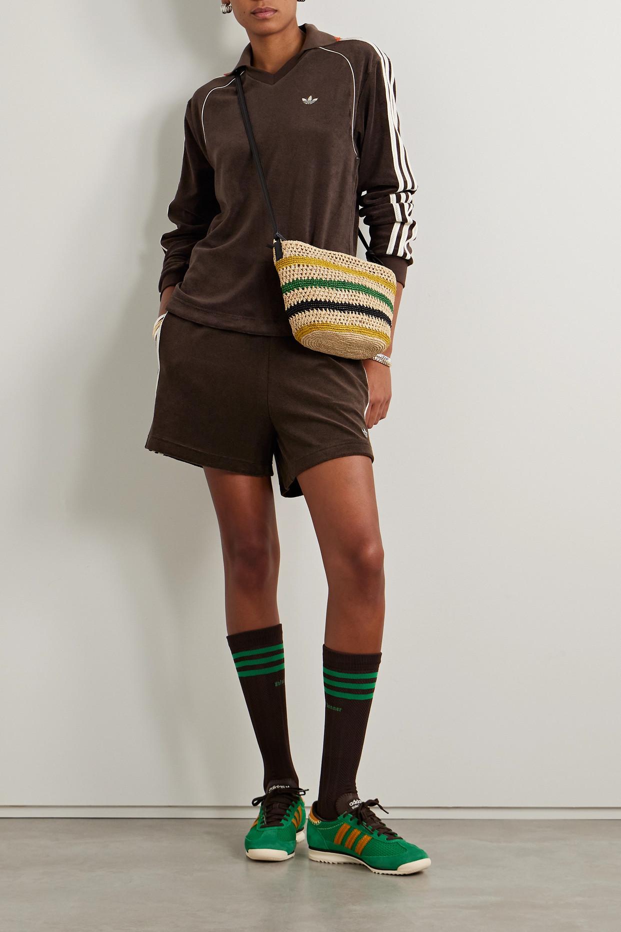 Adidas Originals + Wales Bonner Crochet-Trimmed Stretch Cotton-Blend Terry  Shorts In Brown | Lyst
