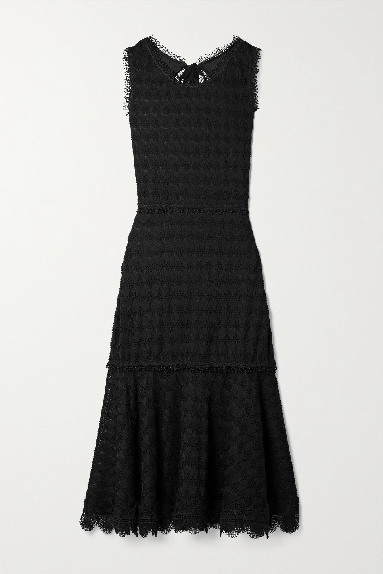 Waimari Lluvia Openback Crochetknit Midi Dress in Black Lyst