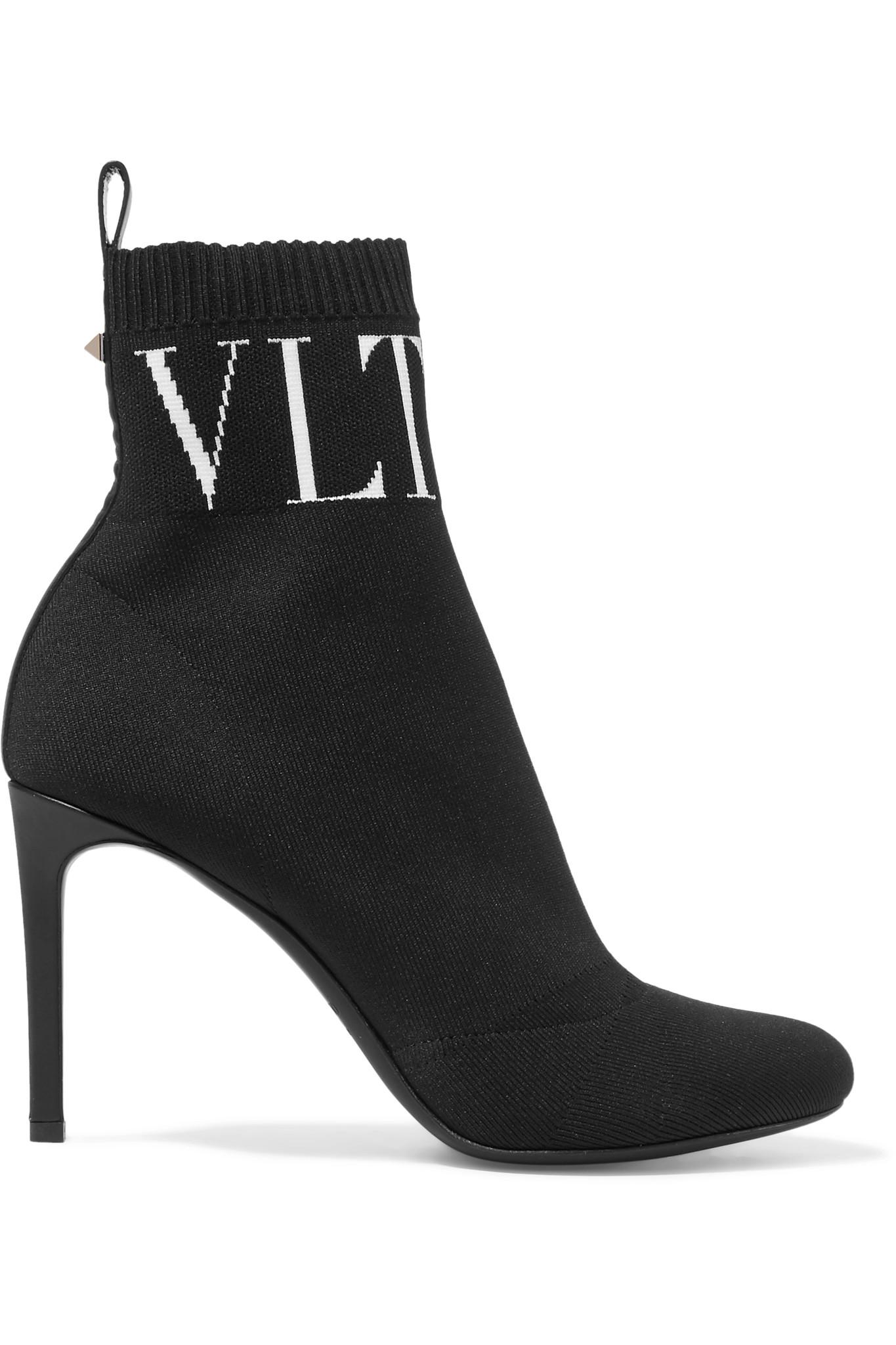 valentino rockstud sock boots