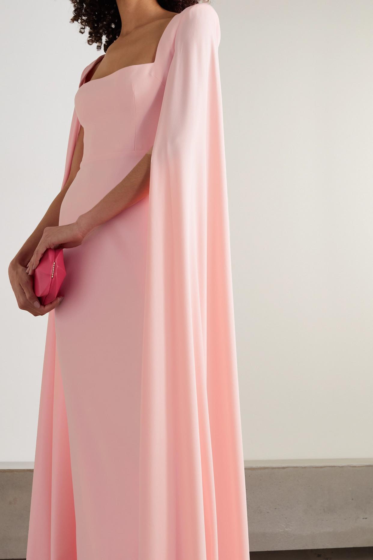 Alex Perry Auden Cape-effect Satin-crepe Gown in Pink