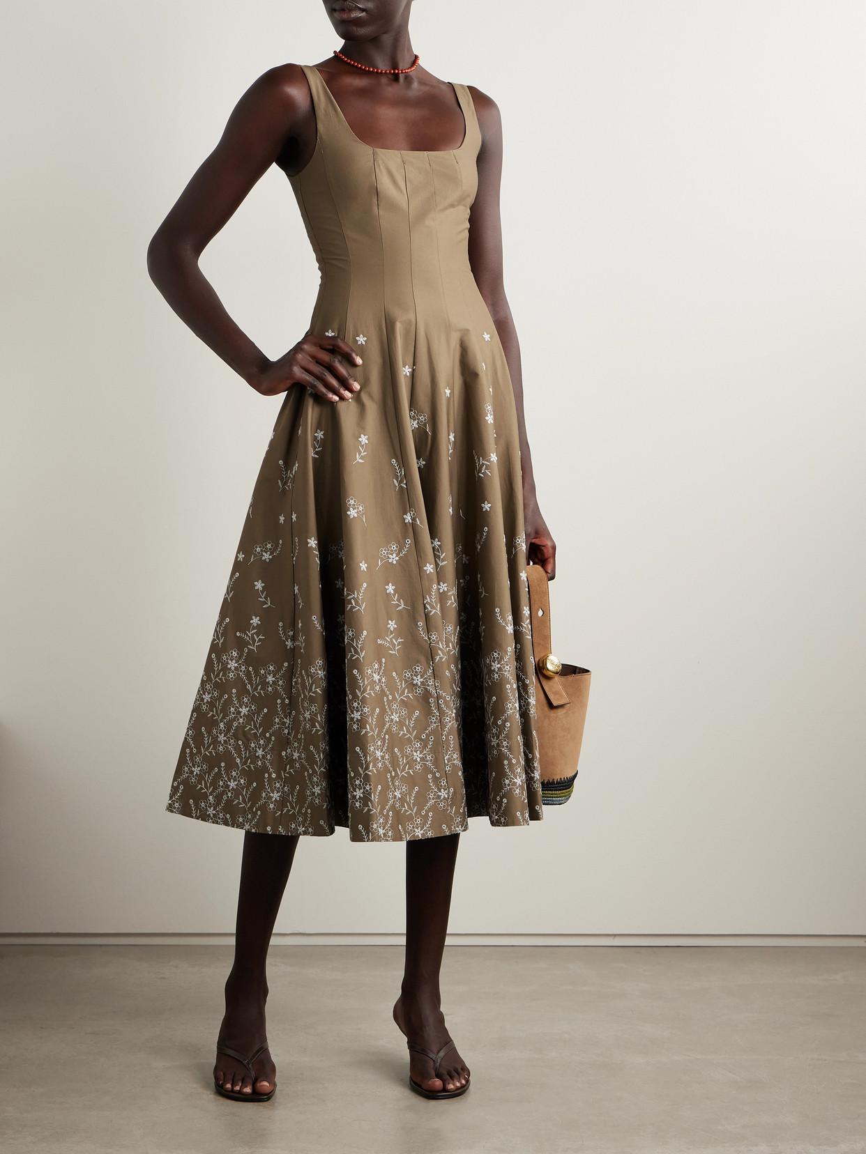 white christmas dresses Staud Wells Sky Blue Toile Sleeveless Midi Dress main image 1