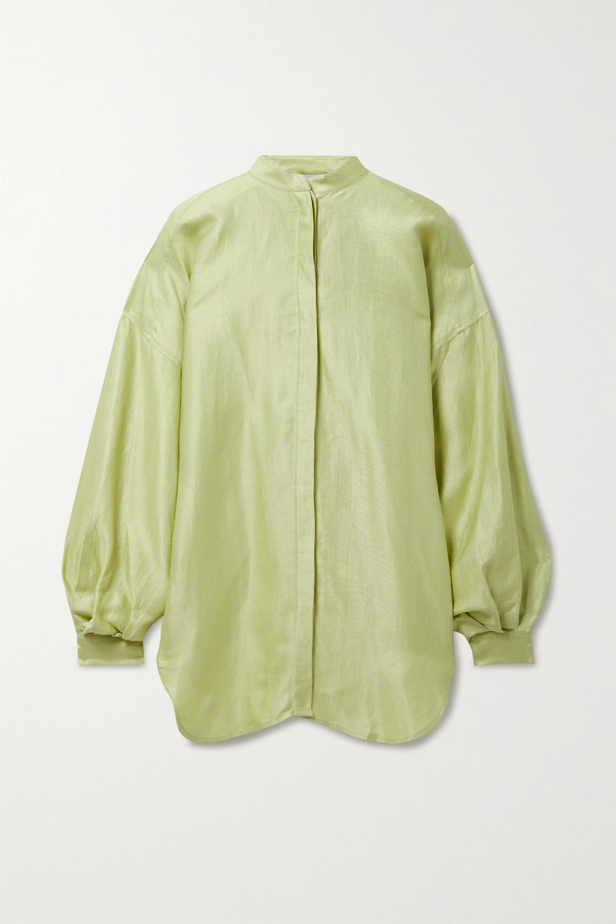 Bondi Born Bretagne Satin-twill Mini Shirt Dress in Green | Lyst Canada