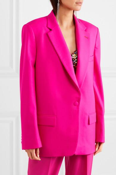 Blazer Oversize En Gabardine De Laine Mélangée Laines The Attico en coloris  Rose | Lyst