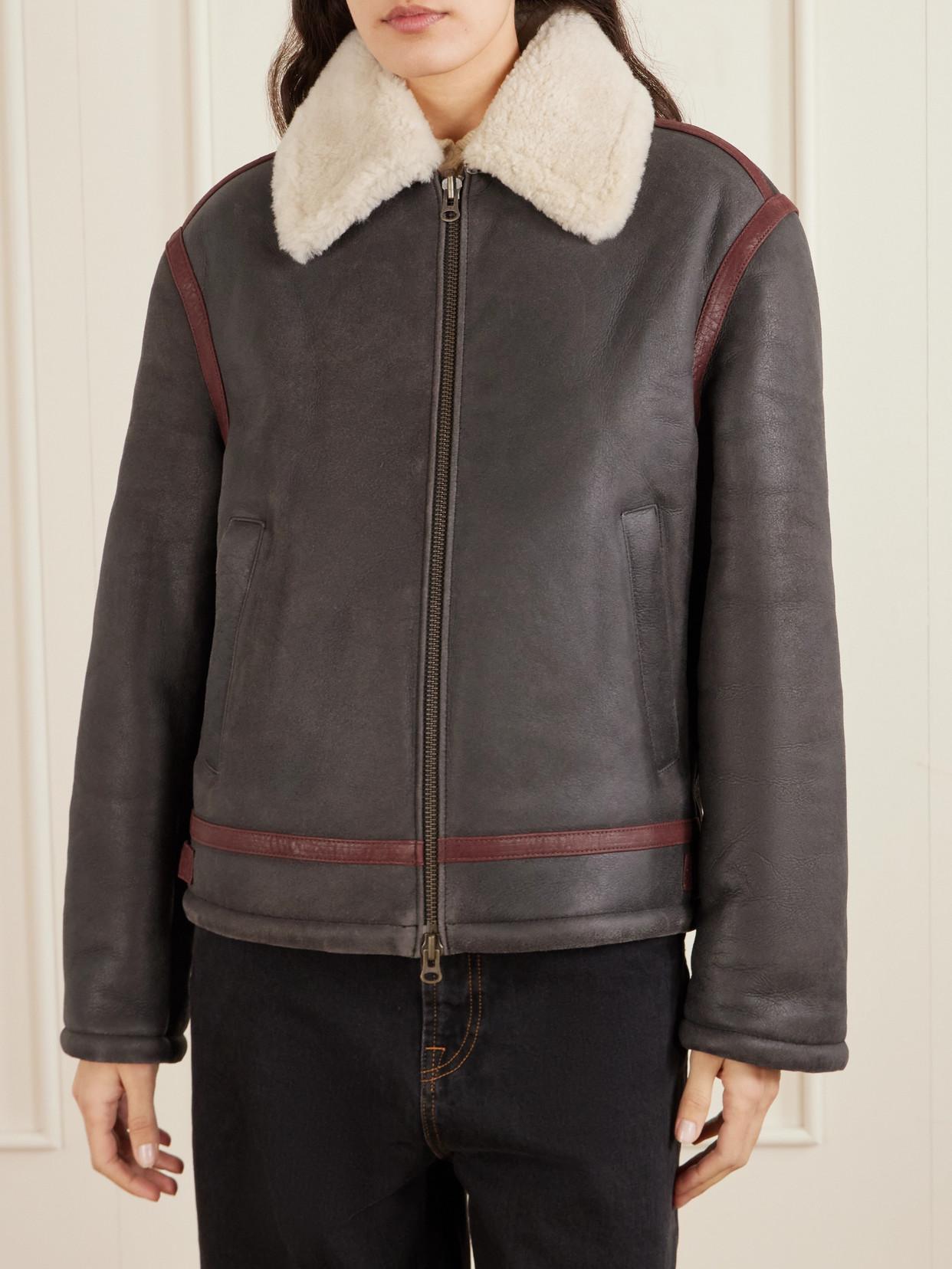 Aimé Leon Dore Printed Shearling Jacket in Black | Lyst UK