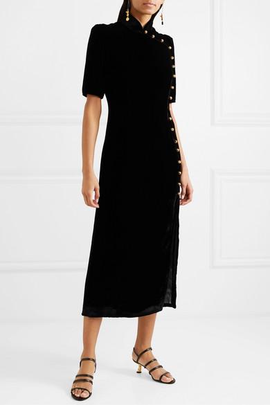 Saloni taro velvet midi dress Clearance