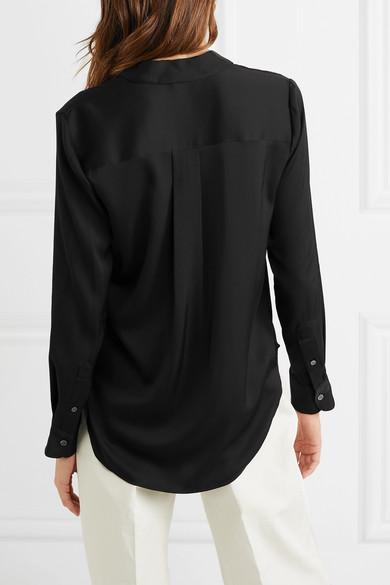 Theory Sunaya Stretch-silk Shirt in Black - Save 30% - Lyst