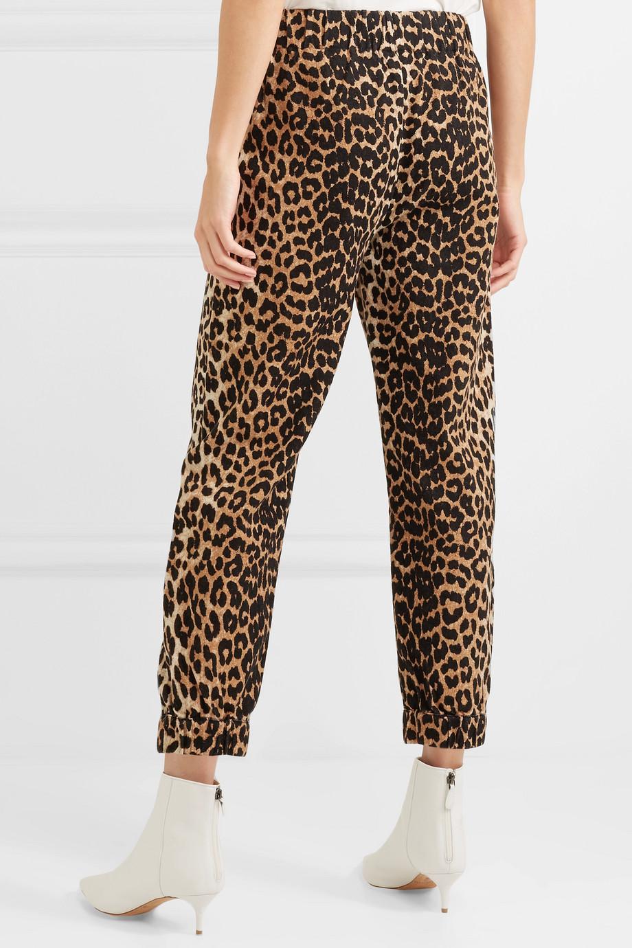 Ganni Camberwell Leopard-print Linen 