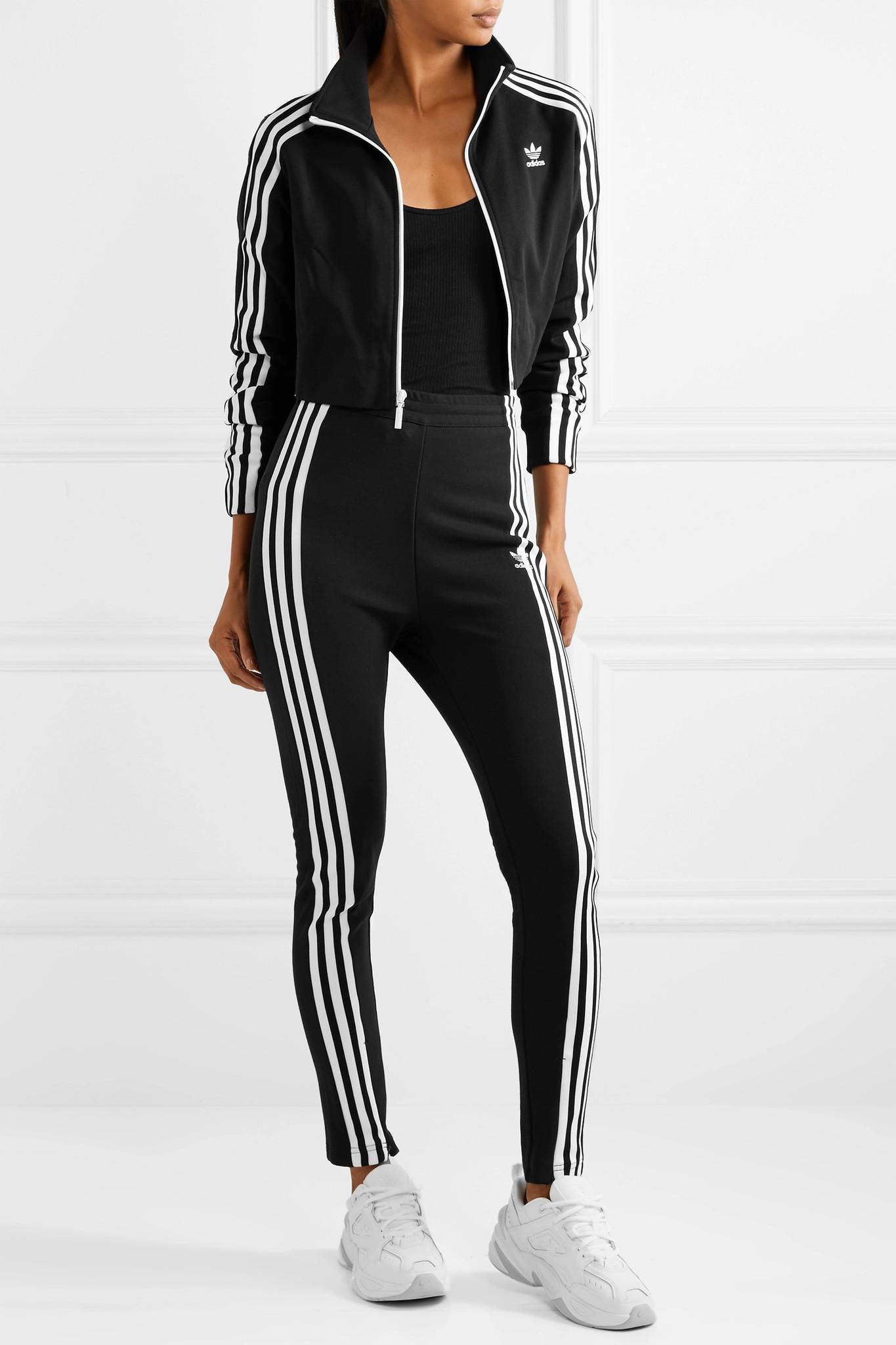 adidas Originals Striped Jersey Track Pants in Black - Lyst