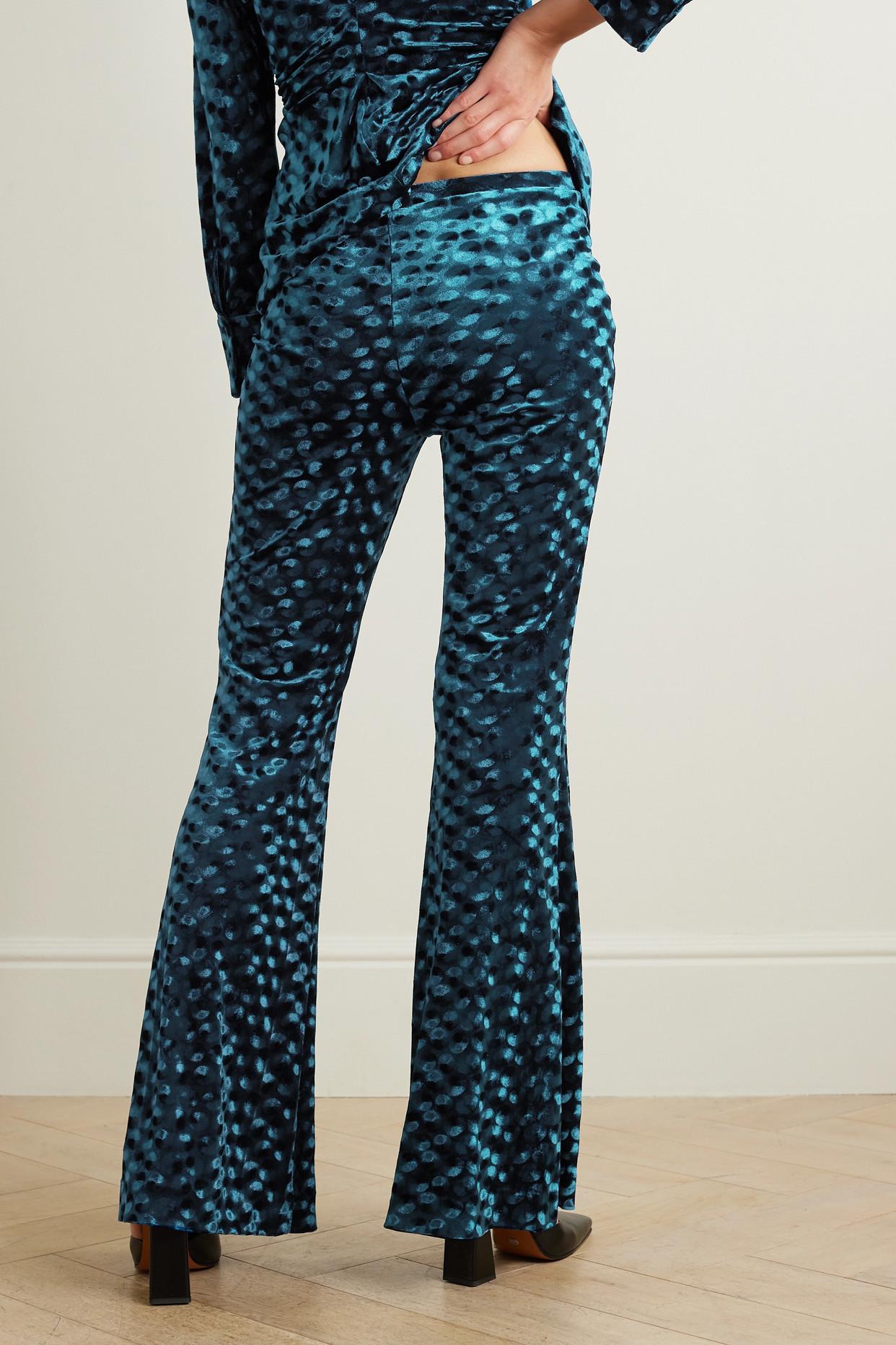 Stretch Jacquard Flared Pants