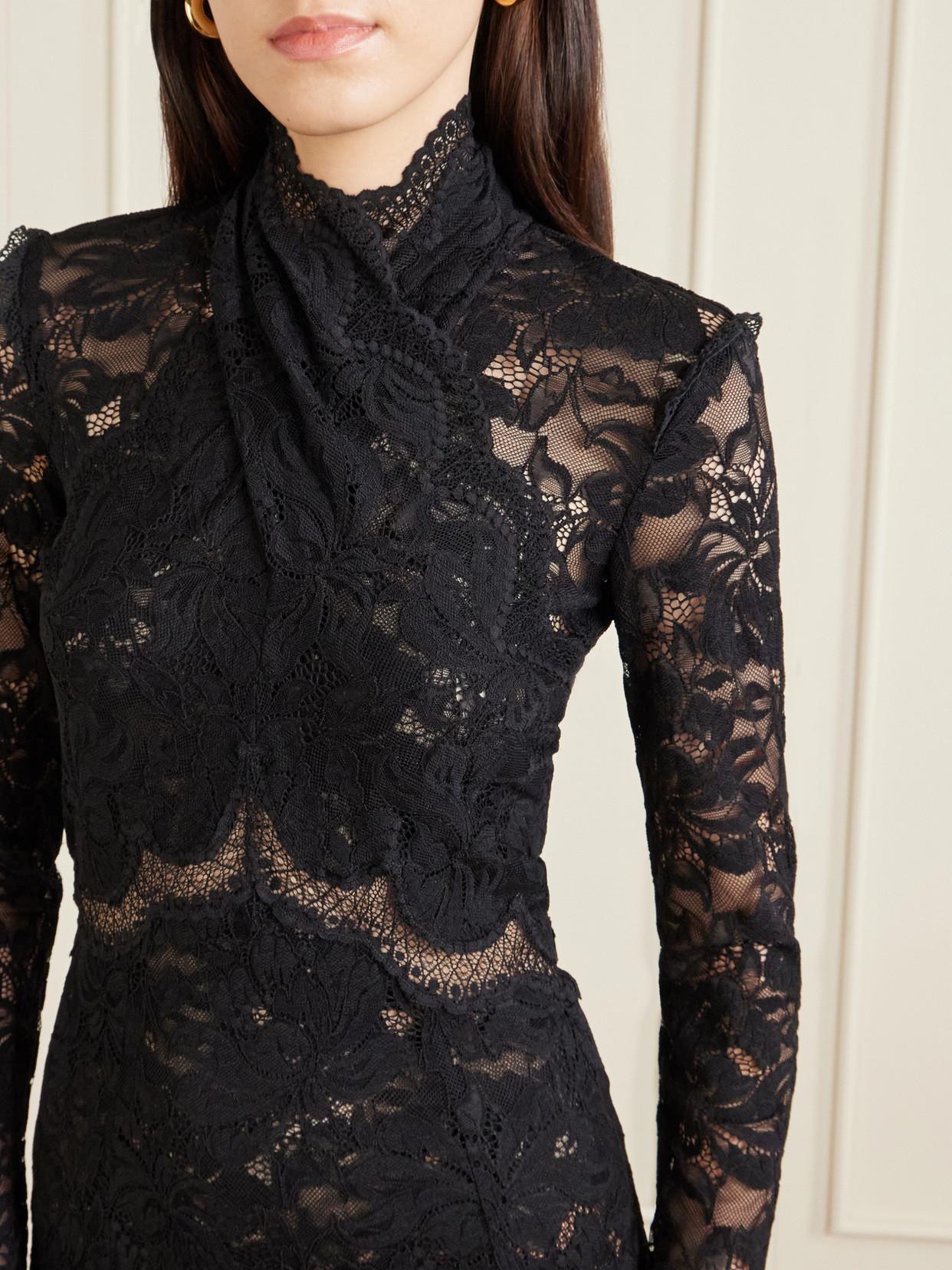 Rabanne Layered Lace Maxi Dress in Black | Lyst Rabanne Layered Lace Maxi Dress in Black | Lyst