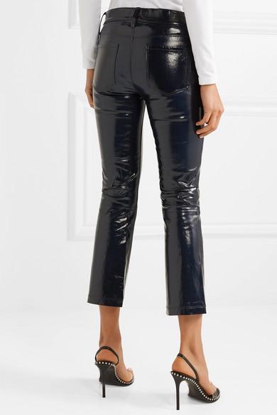 patent leather flare pants