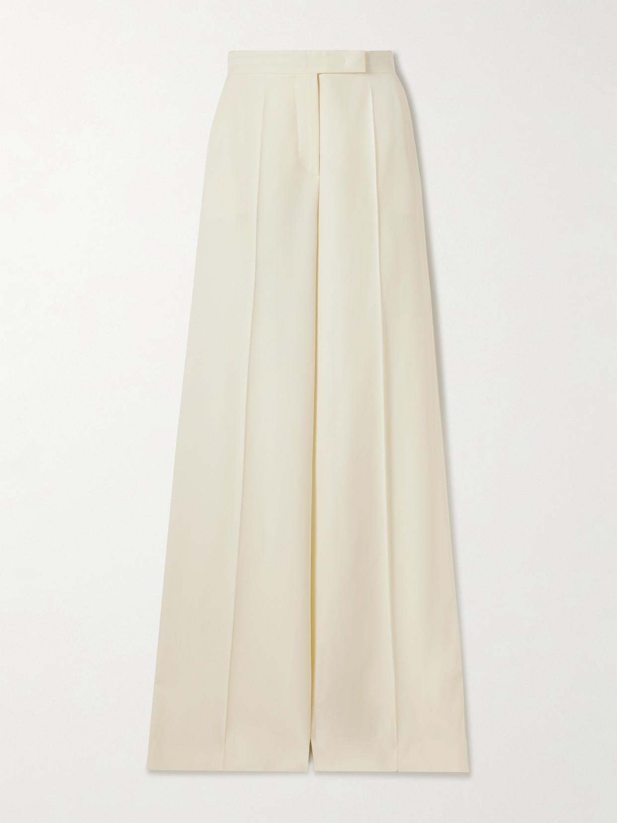【関税&送料込】Max Mara Cream Wool Ninfa Wide-Leg Pant Ninfa wool wide-leg pants in beige - Max Mara | Mytheresa