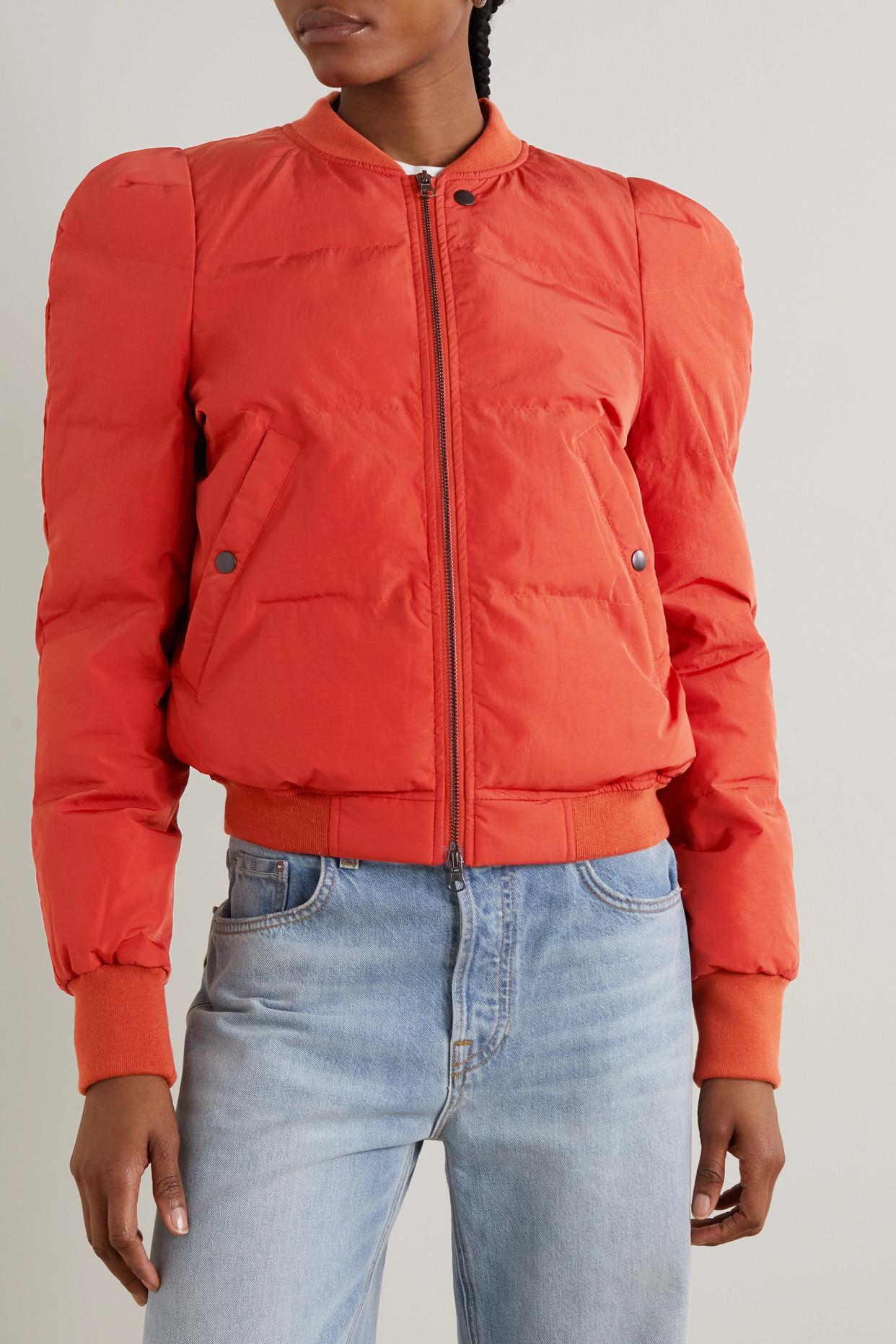 Isabel Marant Cody Quilted Shell Bomber Jacket in Red | Lyst