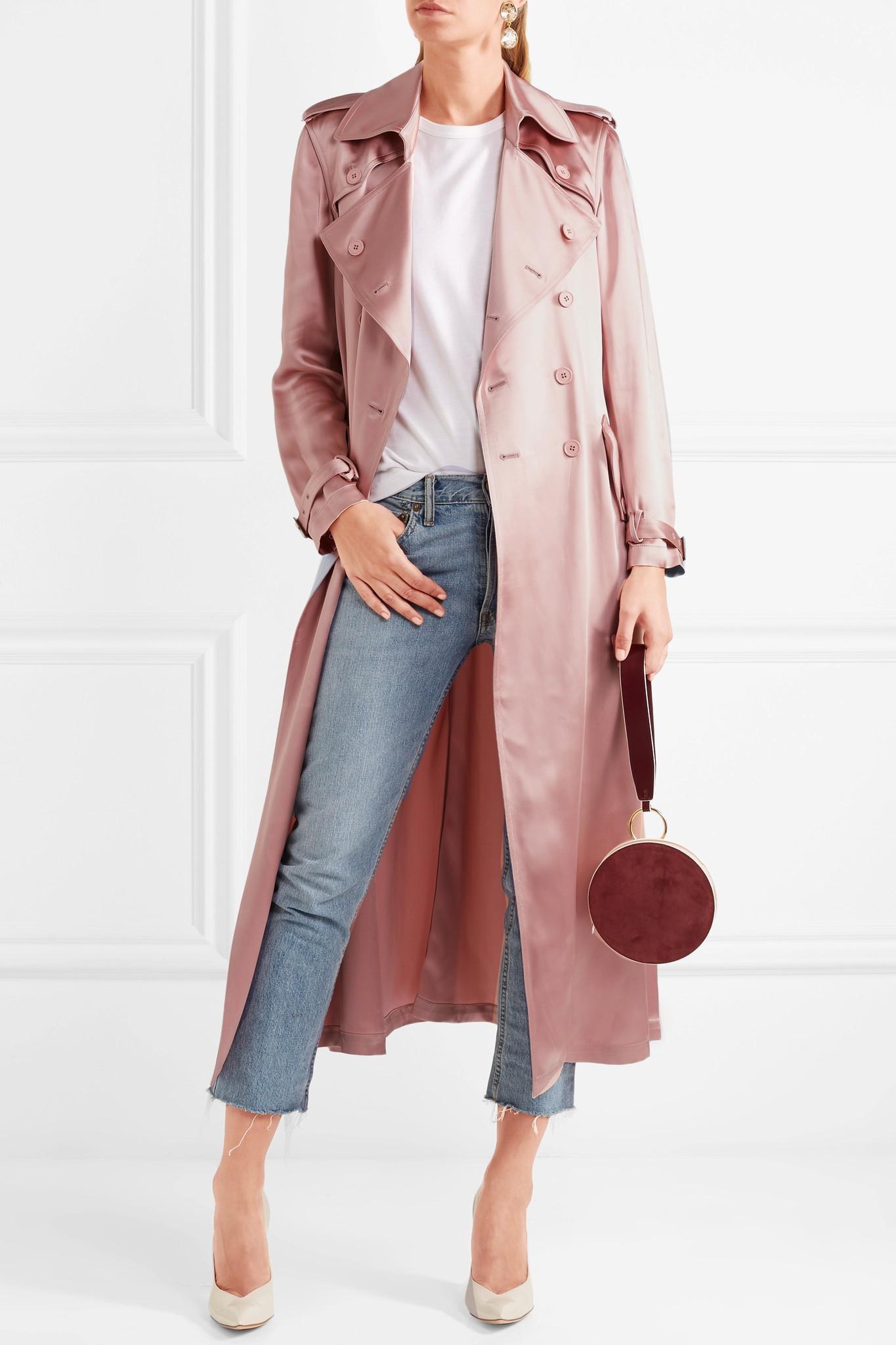Louis Vuitton - Authenticated Trench Coat - Silk Pink Plain for Women, Very Good Condition