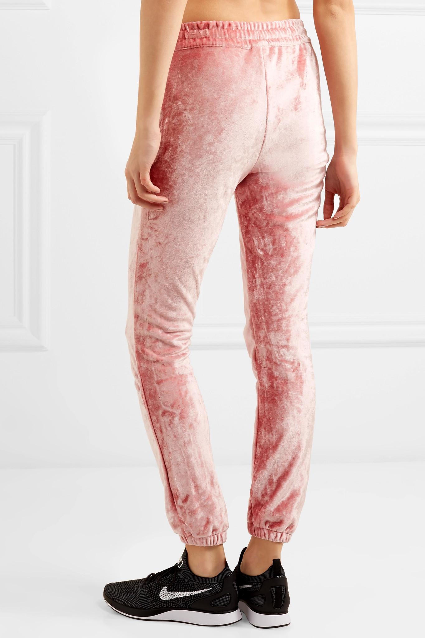 Nike Lab Essentials Crushed-velvet Track Pants in Baby Pink (Pink) - Lyst