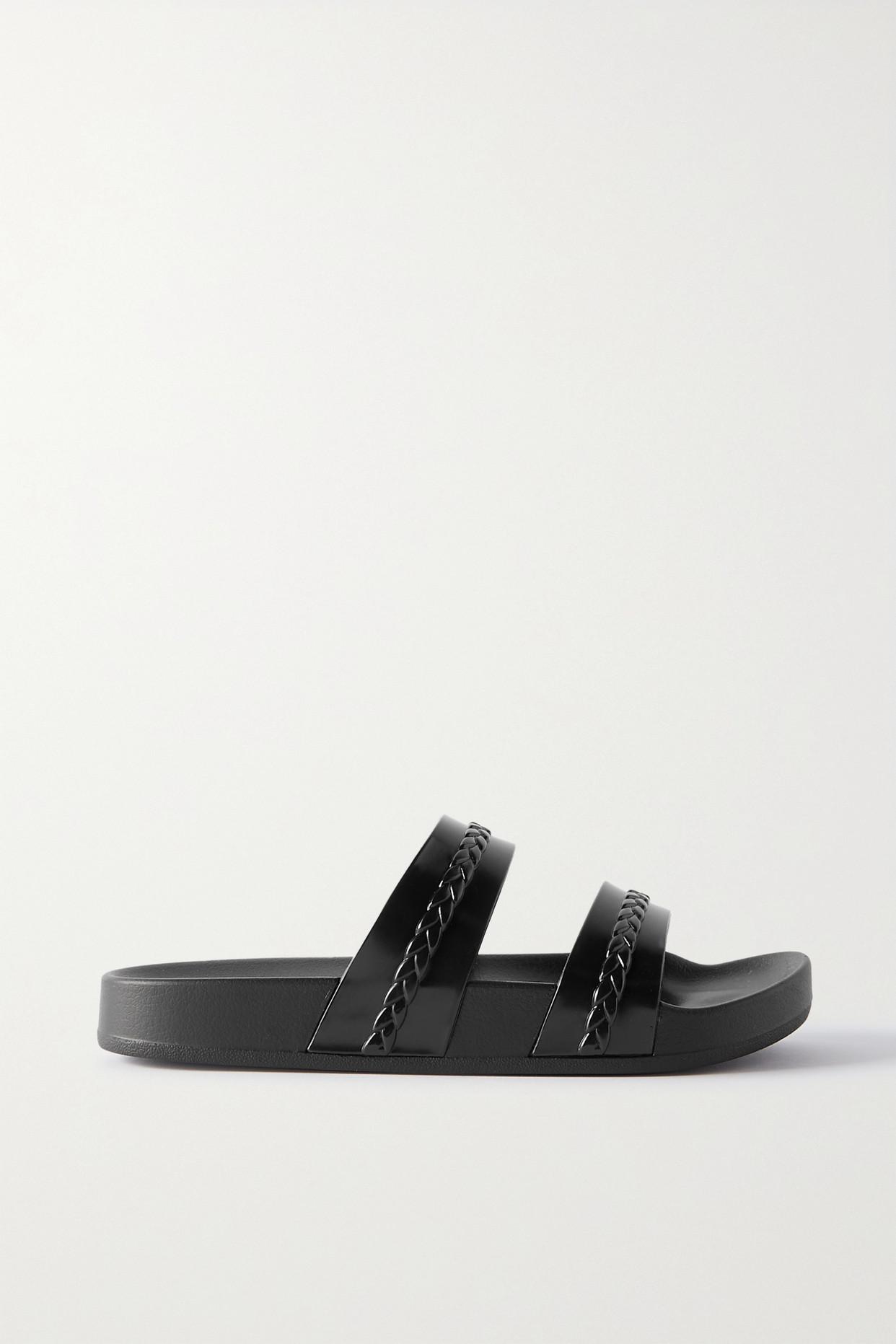 Ancient Greek Sandals Meli Embossed Pvc Slides in Black | Lyst UK