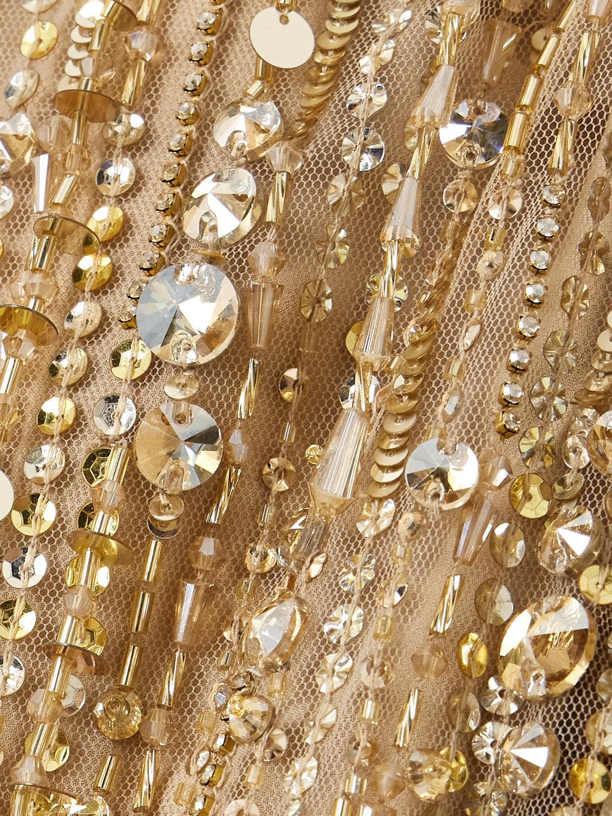 Jenny Packham Dazzle Sequin-Embellished Tulle Mini Dress in Natural | Lyst