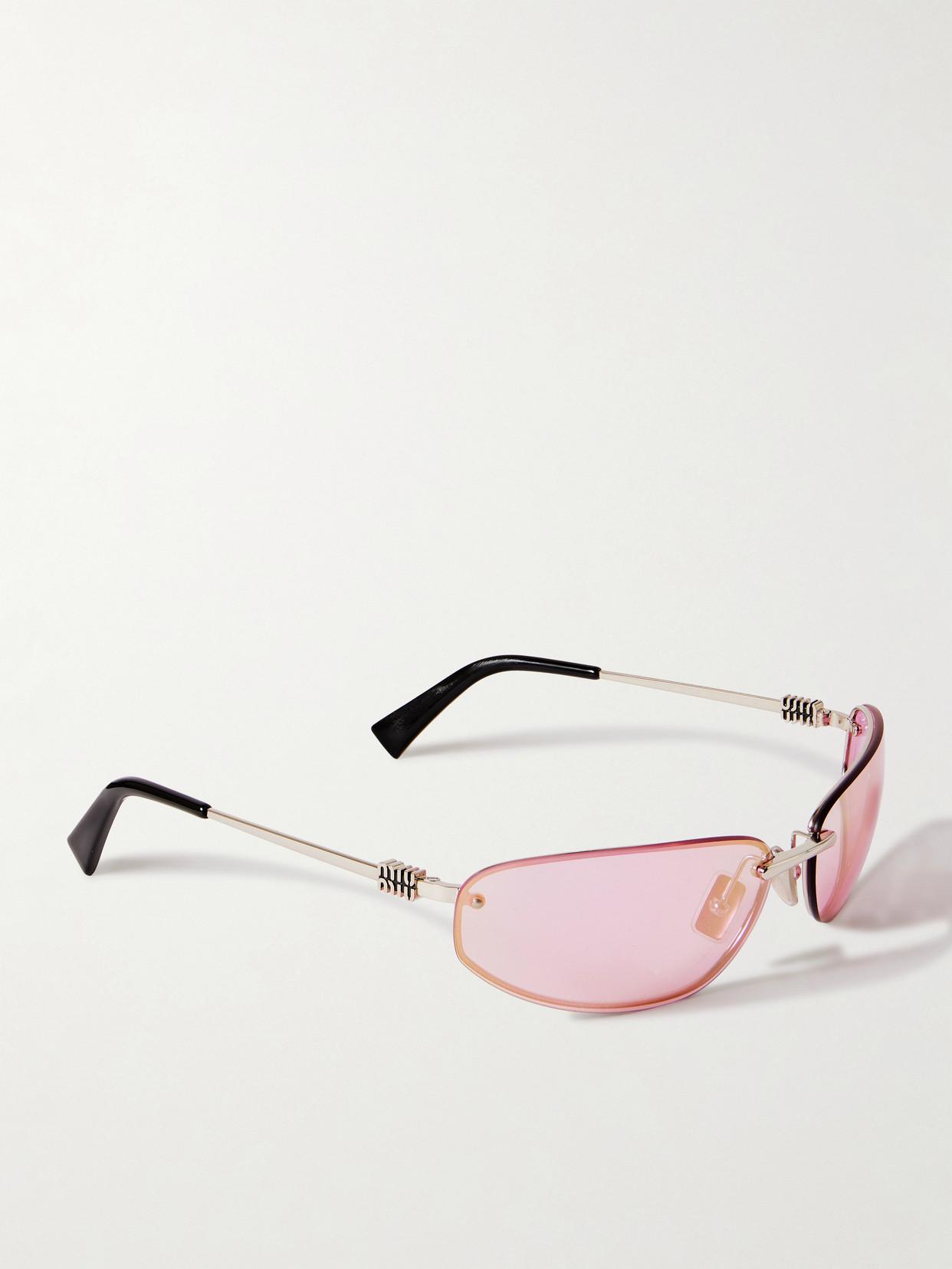 Miu Miu Rimless D-Frame-Tone Sunglasses in Pink | Lyst UK
