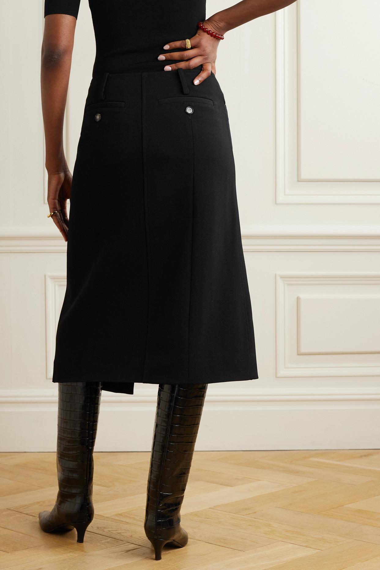 Proenza Schouler Asymmetric Wool Midi Skirt in Black Lyst UK